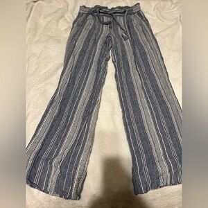 Women’s Blue and White Striped Pants